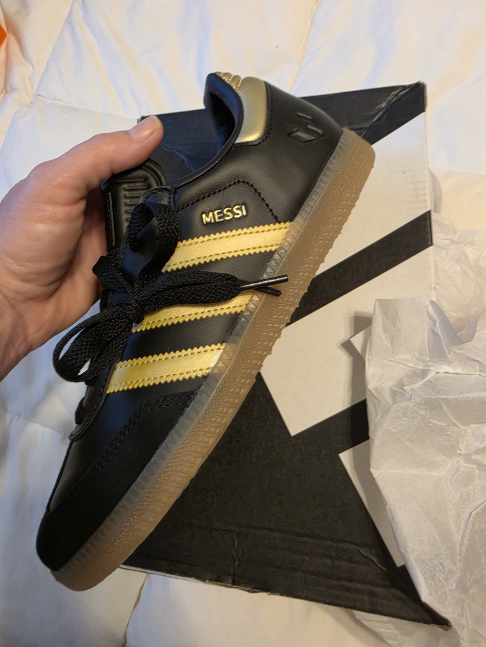 adidas Black & Gold 'Messi' Low-Top Sneakers